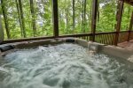 Soak in the hot tub on the bottom deck.